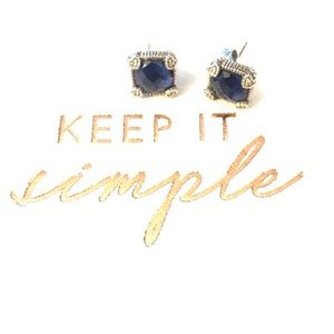 Judith Ripka Jewelry - Judith Ripka synthetic sapphire “estate” earrings Judith Ripka Jewelry - Judith Ripka synthetic sapphire “estate” earrings
